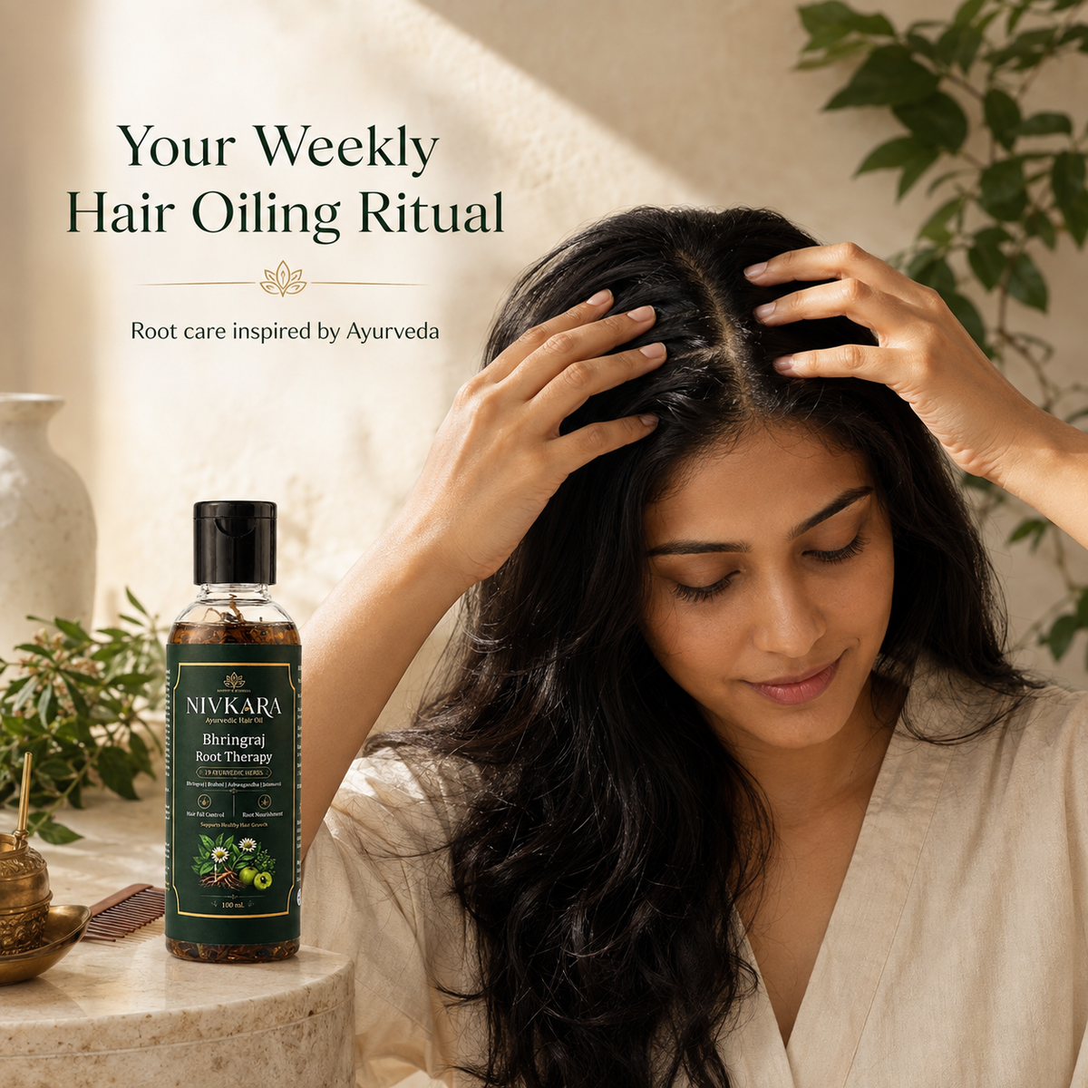 Nivkara 19-Herb Bhringraj Ayurvedic Hair Oil