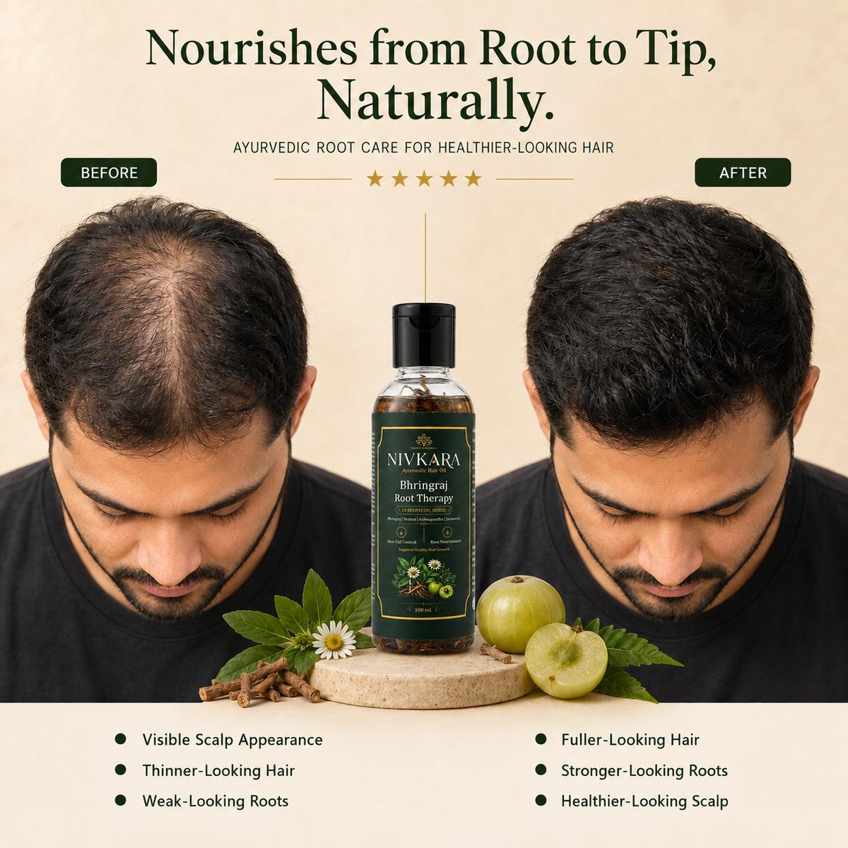 Nivkara 19-Herb Bhringraj Ayurvedic Hair Oil