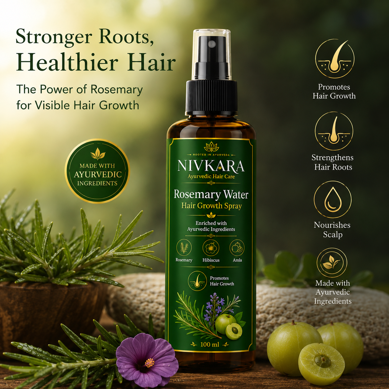 Herbal Rosemary Hair Water for Natural Hair Growth