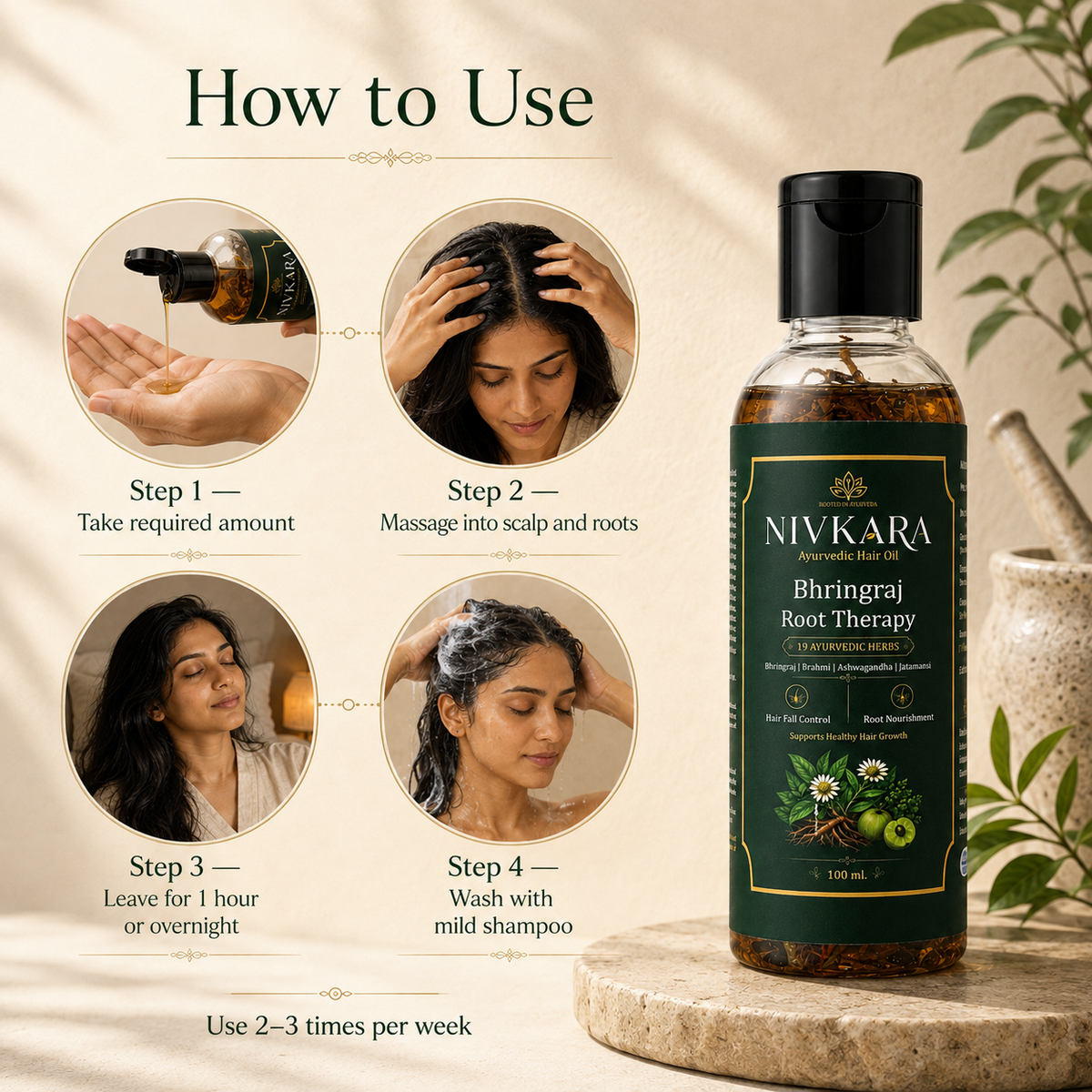 Nivkara 19-Herb Bhringraj Ayurvedic Hair Oil