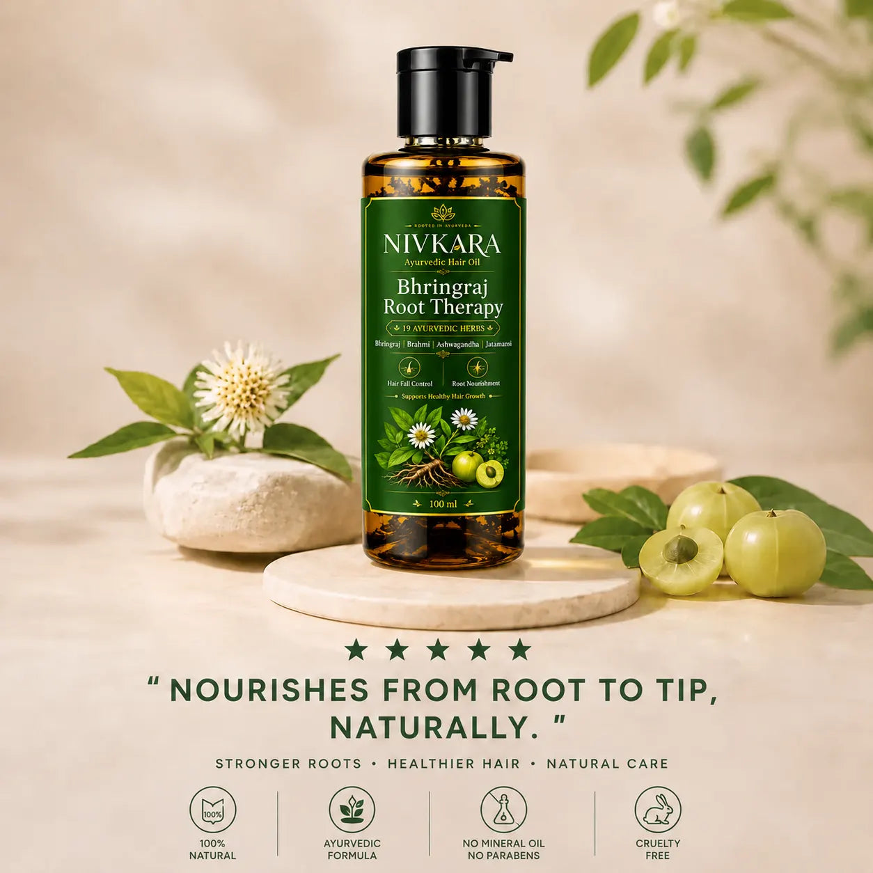 Herbal Bhringraj Ayurvedic Hair Oil For Hair Loss & Dandruff Hair Oil