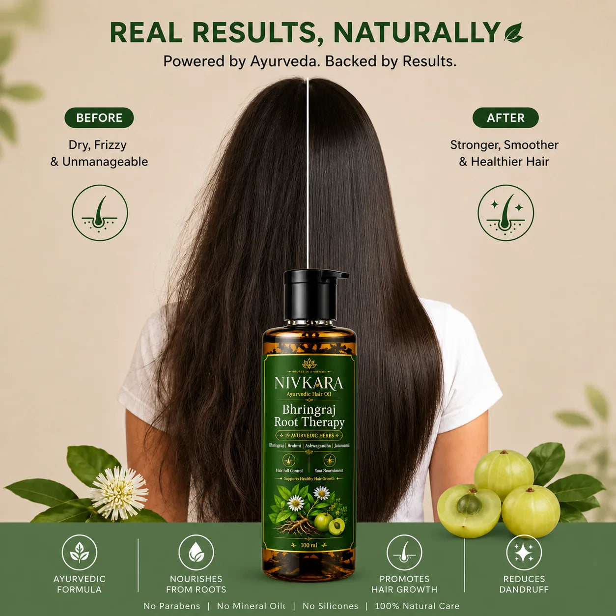 Herbal Bhringraj Ayurvedic Hair Oil For Hair Loss & Dandruff Hair Oil