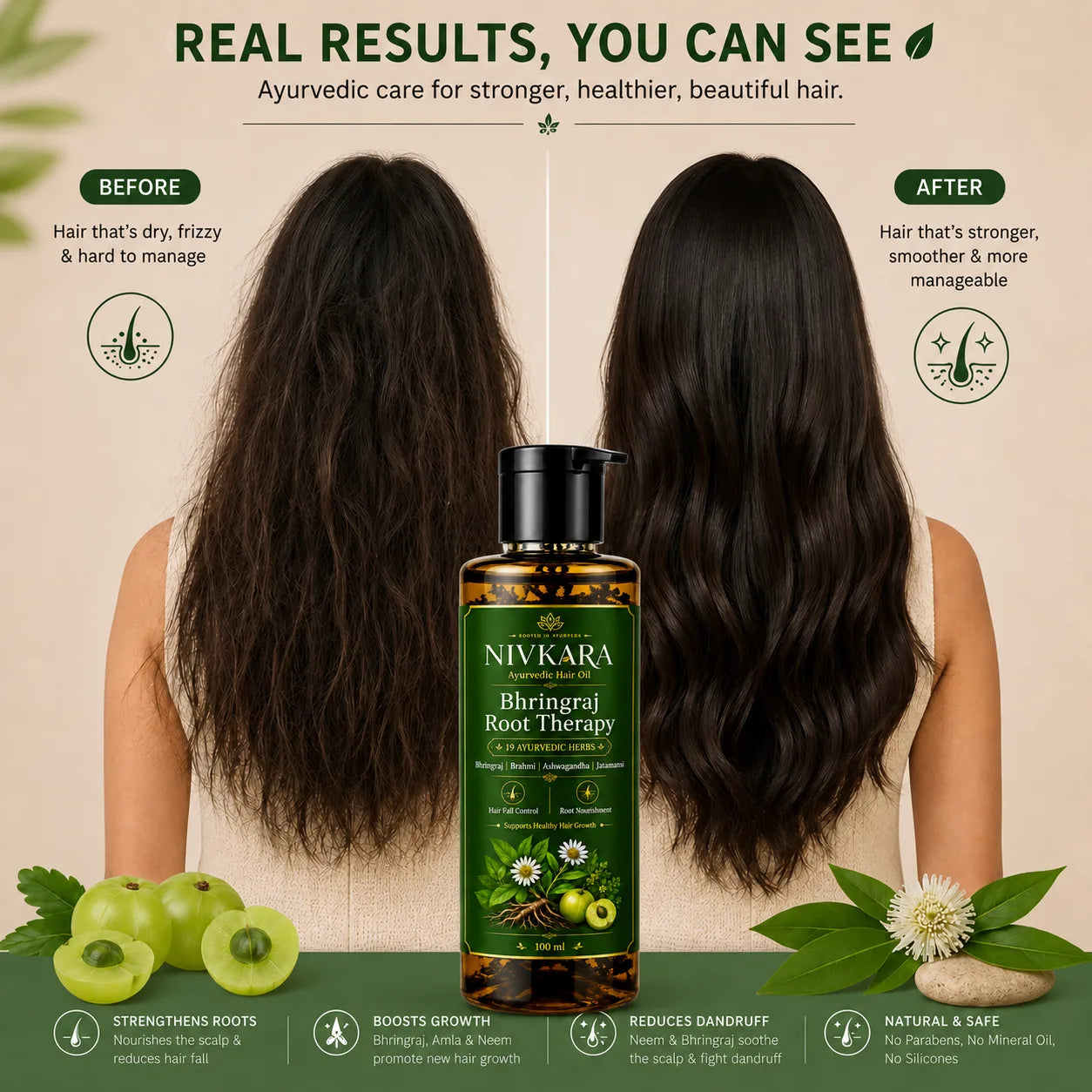 Herbal Bhringraj Ayurvedic Hair Oil For Hair Loss & Dandruff Hair Oil