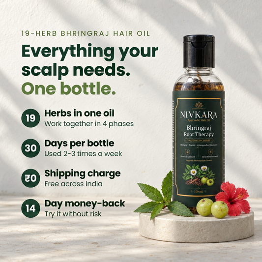 Nivkara 19-Herb Bhringraj Ayurvedic Hair Oil
