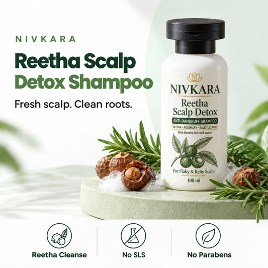 Nivkara Reetha Scalp Detox Shampoo with reetha and rosemary